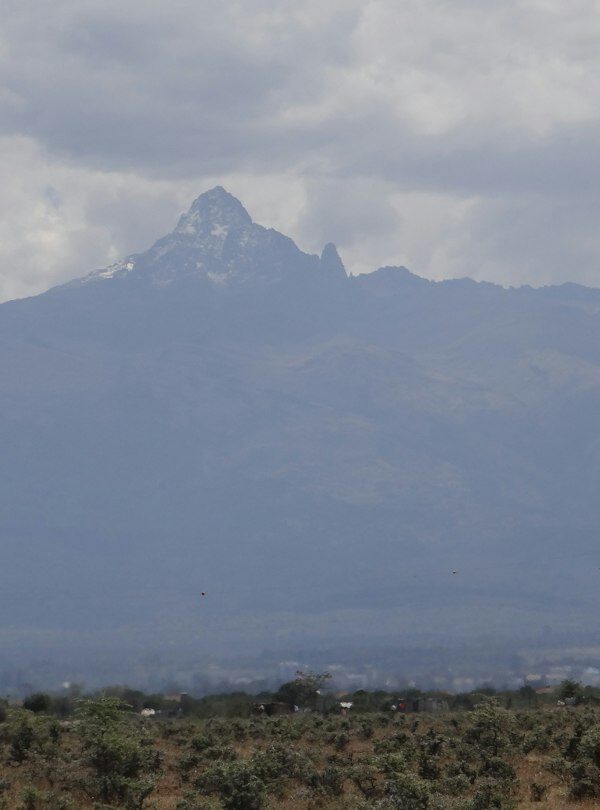 Mount Kenya seen across the plains from Nanyuki