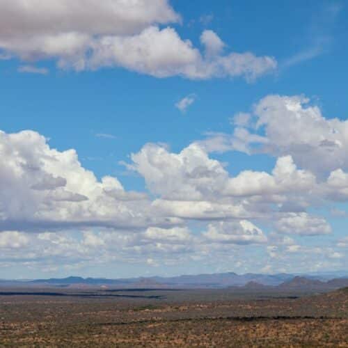 Mount Kenya range rising above the clouds