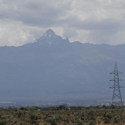 Mount Kenya seen across the plains from Nanyuki