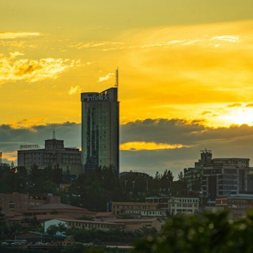 Kigali city at sunset, Rwanda
