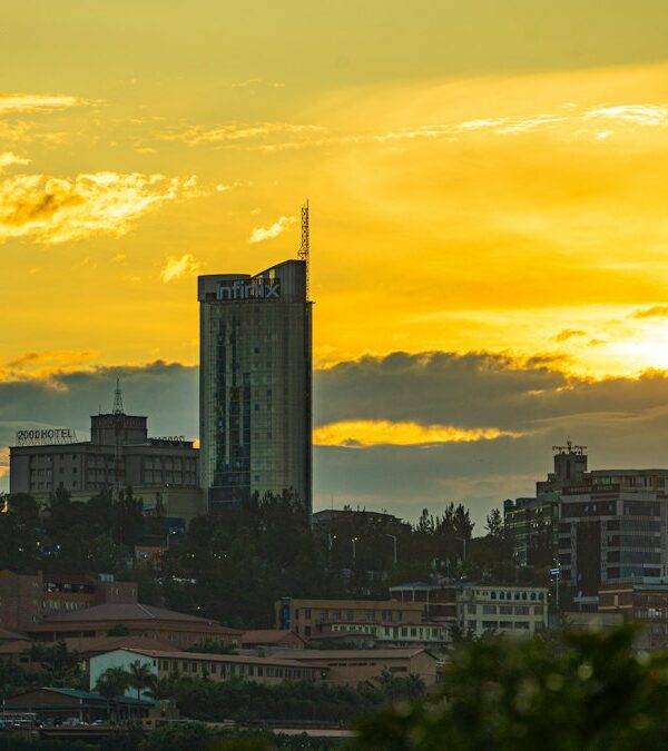 Kigali city at sunset, Rwanda