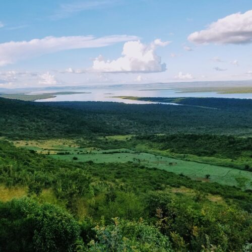 Lake landscape in Akagera National Park, Rwanda